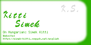 kitti simek business card